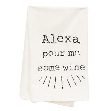 Alexa Pour Me Some Wine Dish Towel - The Fox Decor